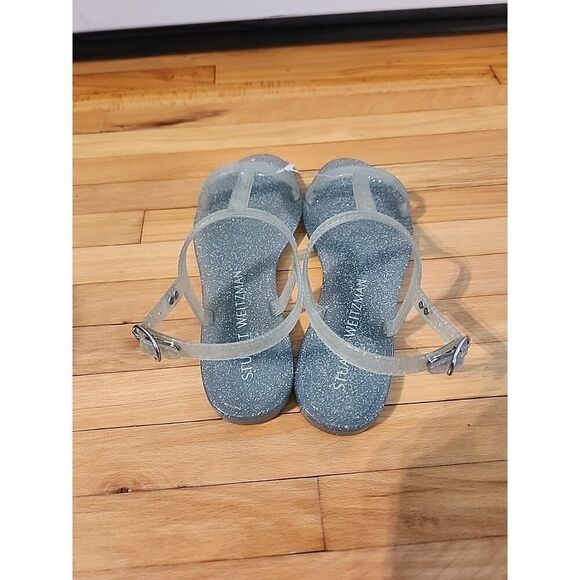 NEW Stuart Weitzman Size 7B Millie Jelly Flat Sandals Silver $125 - Picture 5 of 5